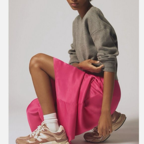 Anthropologie The Gemini Twofer Sweater + Dress Set Gray Pink L NWT 2 piece - Picture 2 of 8